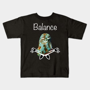 Rockhound Lotus Yoga Pose - Funny Balance Mental Health Rockhounding Kids T-Shirt